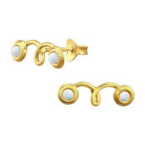 14k Gold Vermeil Opal Stud Earrings